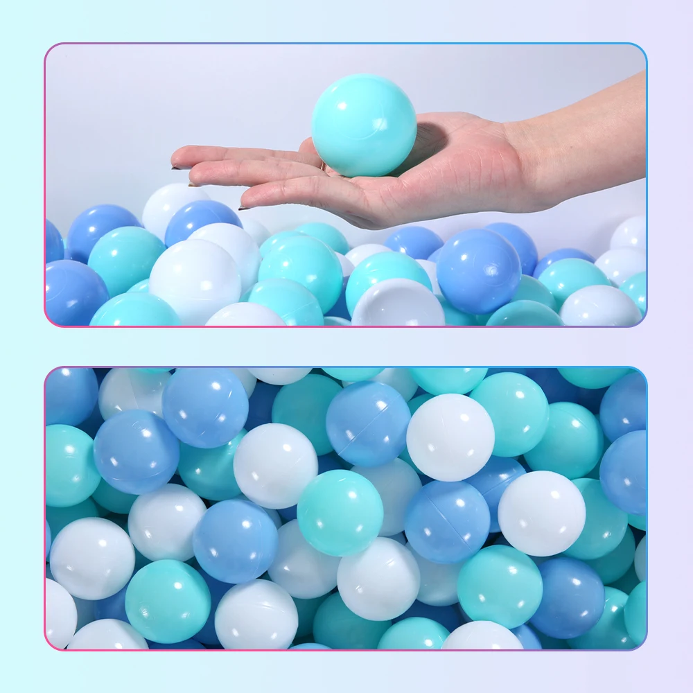 100Pcs Colors Plastic Balls Water Pool Ocean Ball Pit Ball Kids Swim Pit With Mesh Bag Play House Outdoor Tents Toy