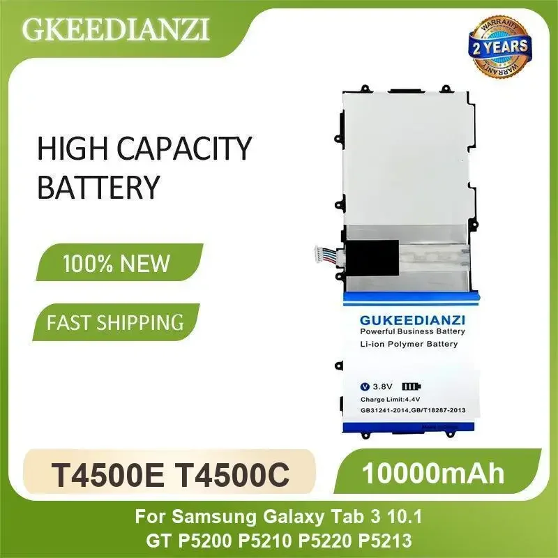 

T4500E T4500C Tablet Battery For Samsung Galaxy Tab 3 10.1 GT P5200 P5210 P5220 P5213 10000mAh High Capacity