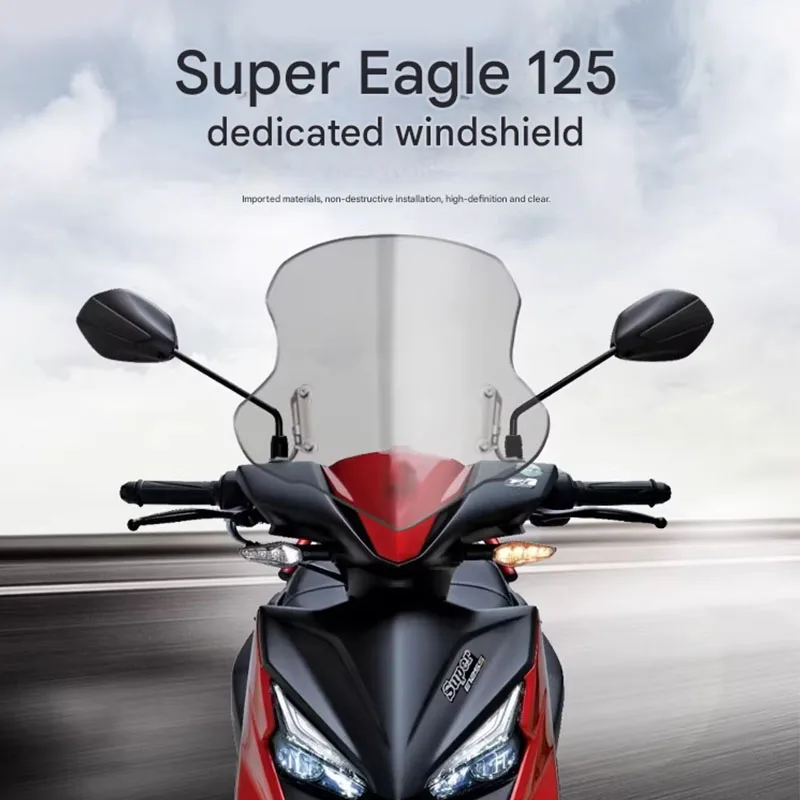 Front Windshield For Haojue Super Eagle 125 Scooter High Clear Windproof Anti-Scratch Chest Protector Modified Accessories
