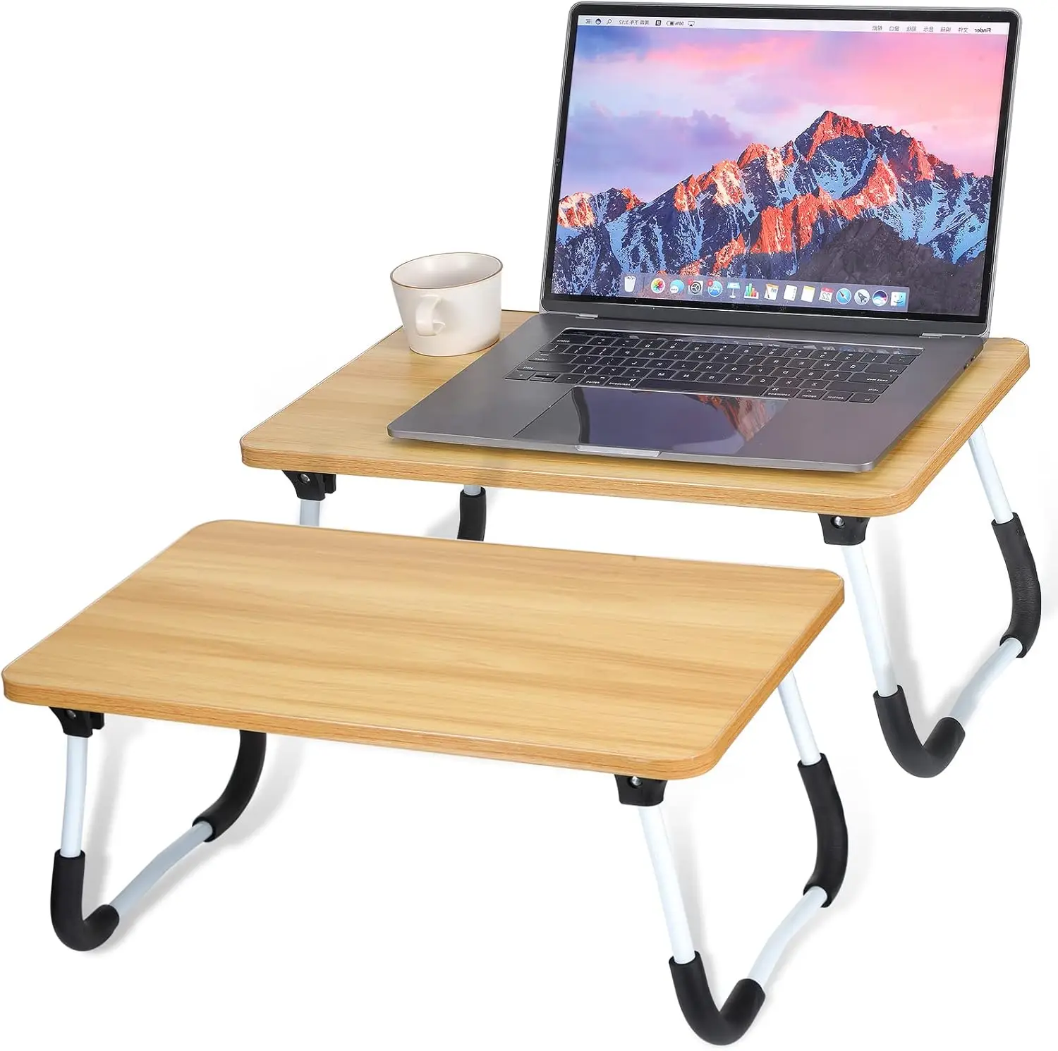 

2 Pcs Foldable Laptop Table Lap Desk Mini Bed Table Portable Bed Tray Laptop Stand for Bed for Couch Sofa Working Reading Eat
