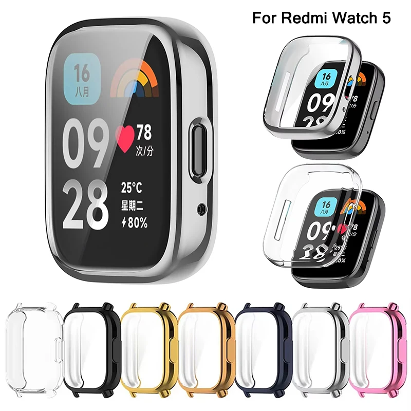 Защитный чехол из ТПУ для экрана Xiaomi Redmi Watch 5, чехол для умных часов, защитный чехол для Redmi Watch 5, активный/Lite, бампер