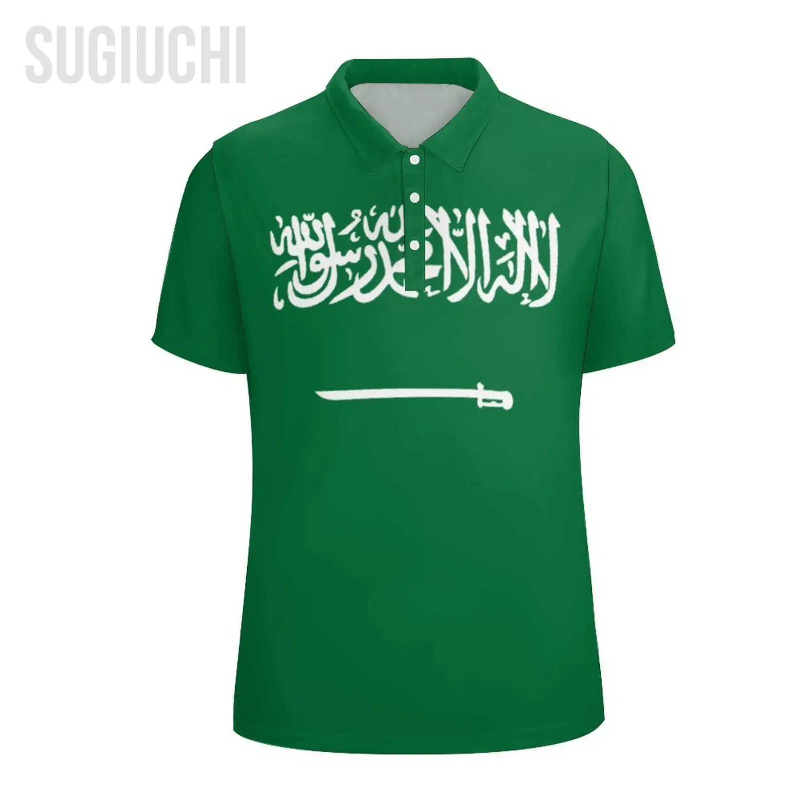 Unisex Polo Shirt Saudi Arabia Flag 3D Print Man Polo Fashion Clothing Tracksuits Short Sleeves
