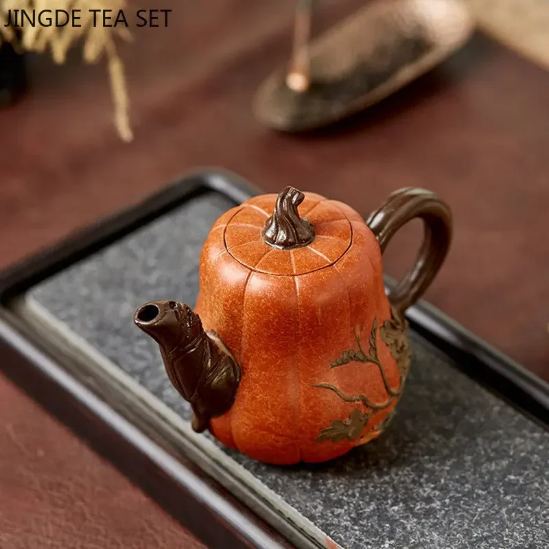 440ml Creativity Pumpkin Beauty Teapot Chinese Yixing Purple Clay Tea Pot Boutique Handmade Filter Tea Infuser Zisha Teaware