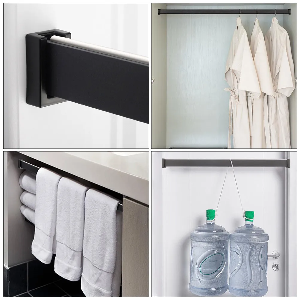 10Pcs Thickened Aluminum Alloy Closet Rail Bracket Wardrobe Pole Socket Rust Proof Clothes Hanging Rod Base Mount for Bedroom