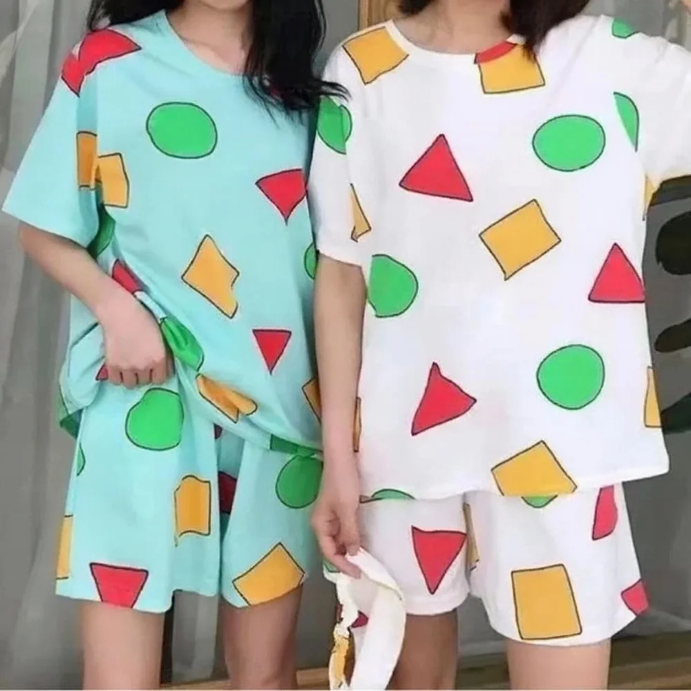 Pijama Sin Chan Men's and Women's Set Sinchan Summer Short Sleeved Japanese Couple Pajama Set 2026