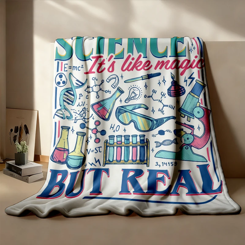 Science It's Like Magic But Real Soft Blanket, Science Teacher Comfy Blanket, Women in Flannel, Funny Gift for Scientist