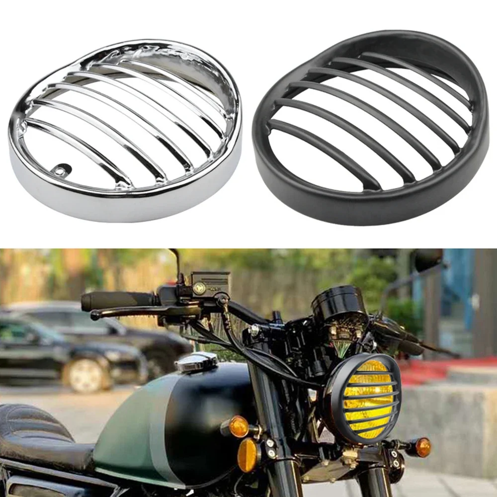 

Couvercle de grille de phare universel pour moto, 5.75 pouces, 5 3/4 pouces, masque de protection pour Cruiser Chopper Cafe