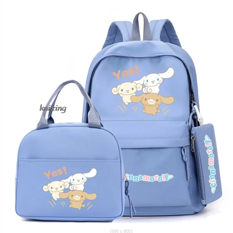 3Pcs/set Cinnamoroll School Bags Capacity Lovely Lightweight Backpack For Teens Girls Boys Birthday Gift Mochilas With Lunch Bag