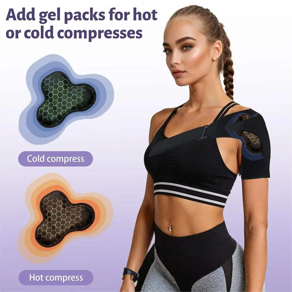 E@MB*RA*aCE^HAPPYa Shoulder Brace for Women, Rotator Cuff Shoulder Brace, Adjustable and Can Be Worn Under Clothes, Free to Add