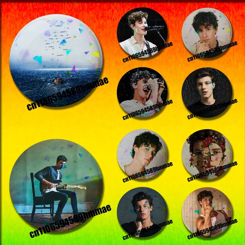 For S-Shawn M-Mendes Illuminate Wonder Pins Insignia Badge Pin Cover Emblem Round Ornament 75mm Cosplay Brooch Button