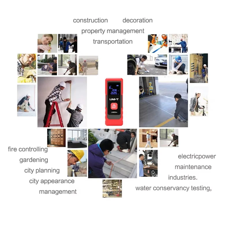 UNI-T Laser Distance Meter LM40m Laser Rangefinder 40M Handheld LCD Backlight Range Finder Building Ruler