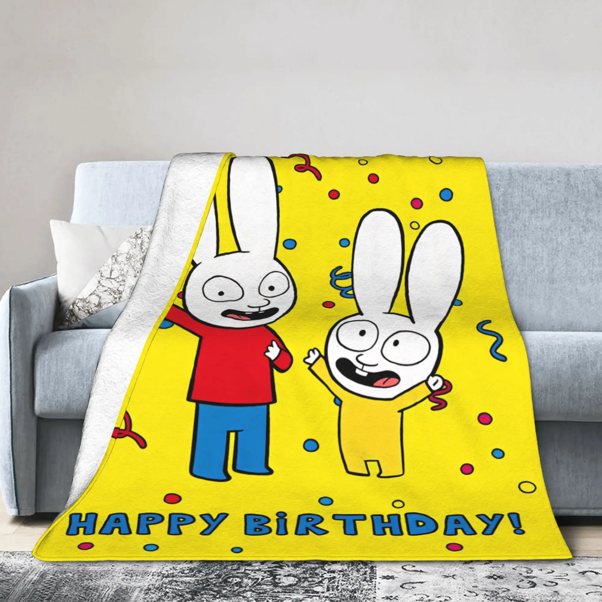 Simon Super Rabbit  Blankets  Warm Soft Fluffy Plush Throw Blanket For Living Room Travel Flannel Bedspread Bed Cover