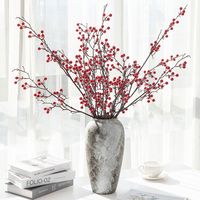 1pc Artificialplant Holly Little Red Fruit NewYear Home Room Vase Table Garden Bonsai Festival Party Wedding Decor DIY Gift Box