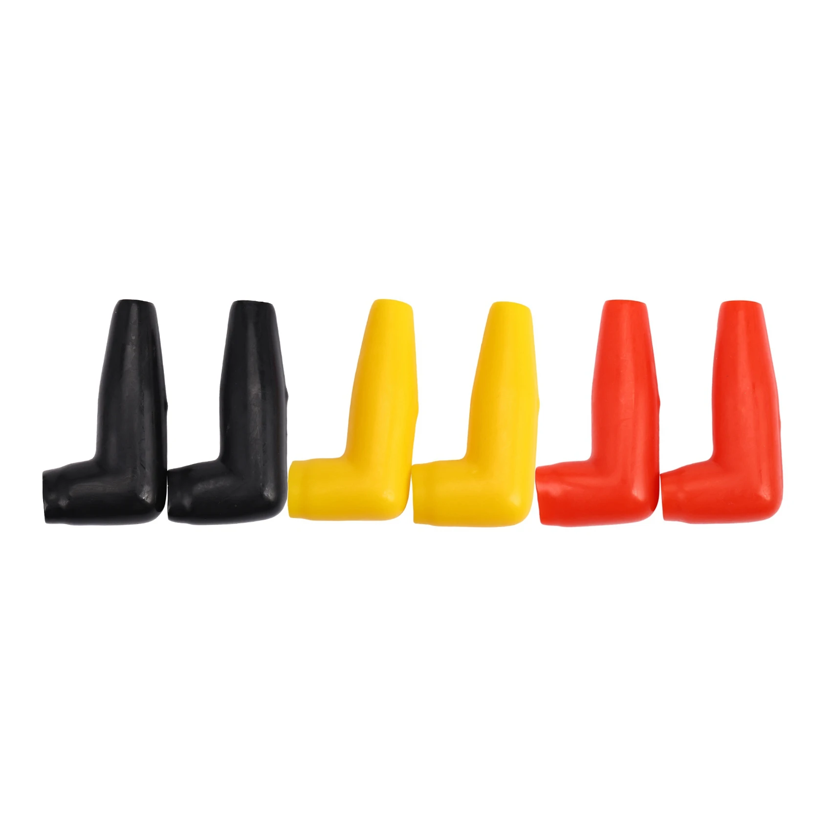 6pc Electric Guard Motor Winch Cable Terminal Boot Rubber Cover Black+Red+Yellow