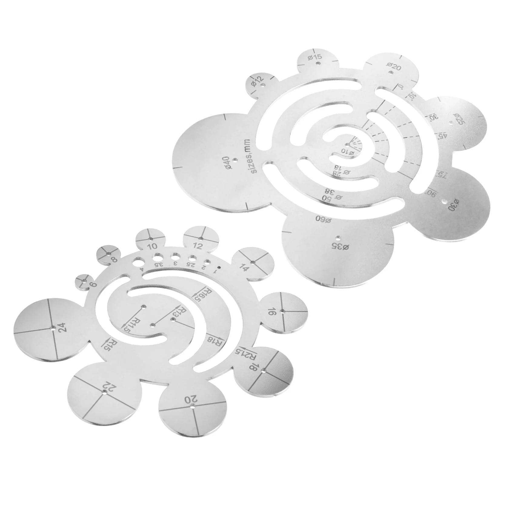 

LIKE WISH Set Of 2 Round Leather Cutting Tools Metal Corner Cutting Ruler Circle Ruler Circle Leather Punch Leather Templates