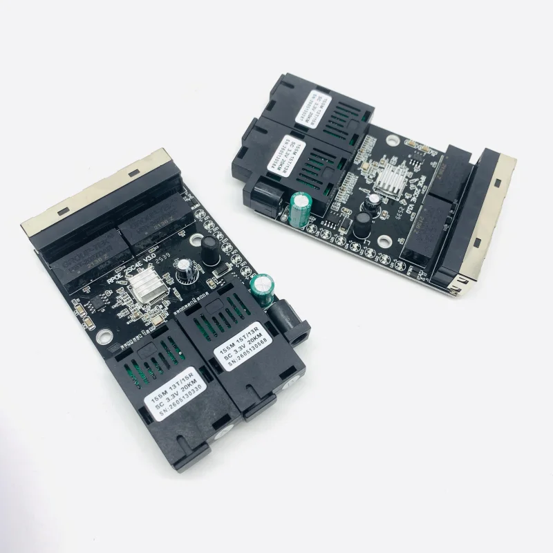 Fiber Optic Media Converter 10/100M 4 RJ45 To 2 SC A+B Single Mode Fiber Ports PCBA Board 2F4E 20KM Ethernet Switch