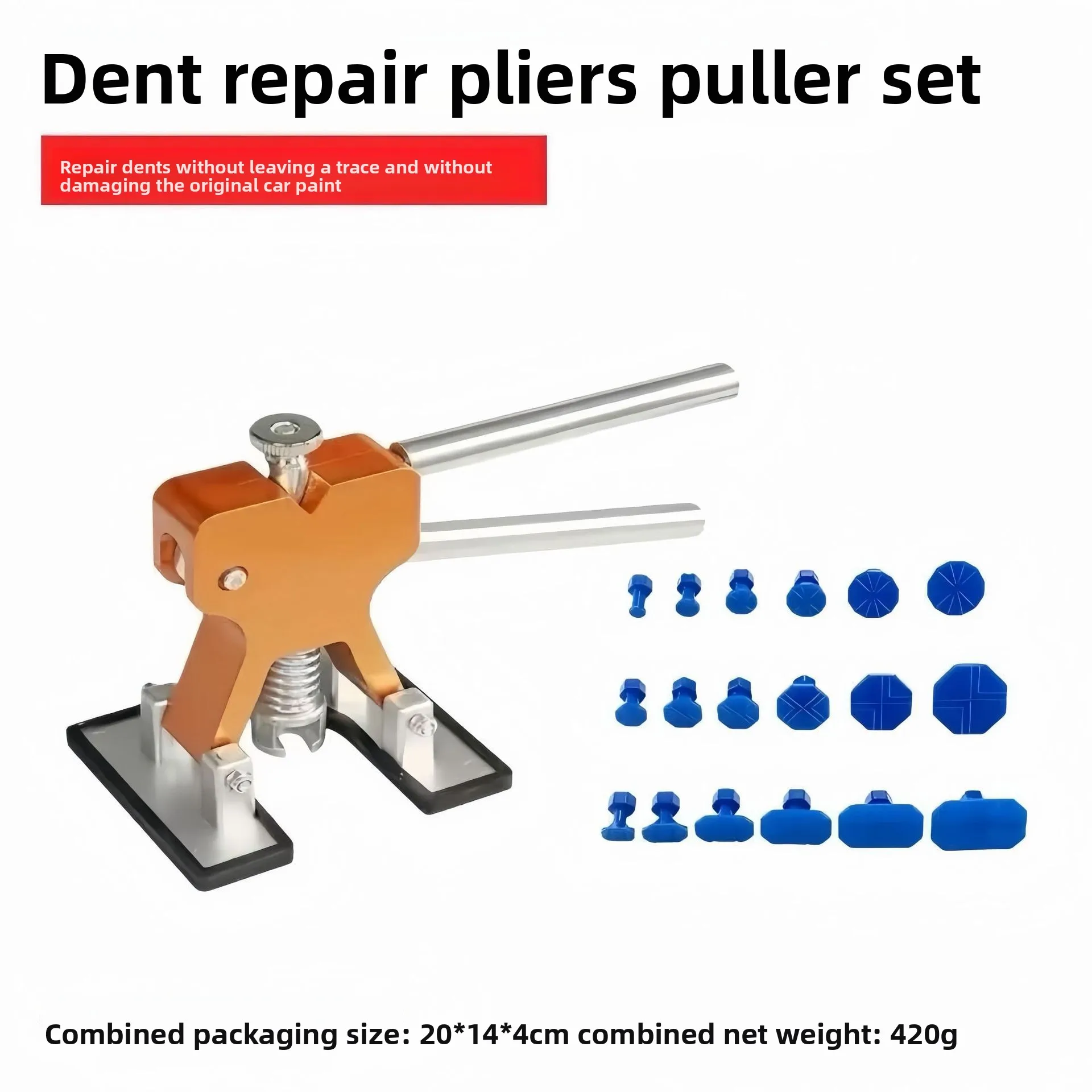 Car Dent Puller Pliers, Paintless Dent Repair Tool With 18 Glue Tabs, Auto Body Panel Dent Remover For Hail Damage
