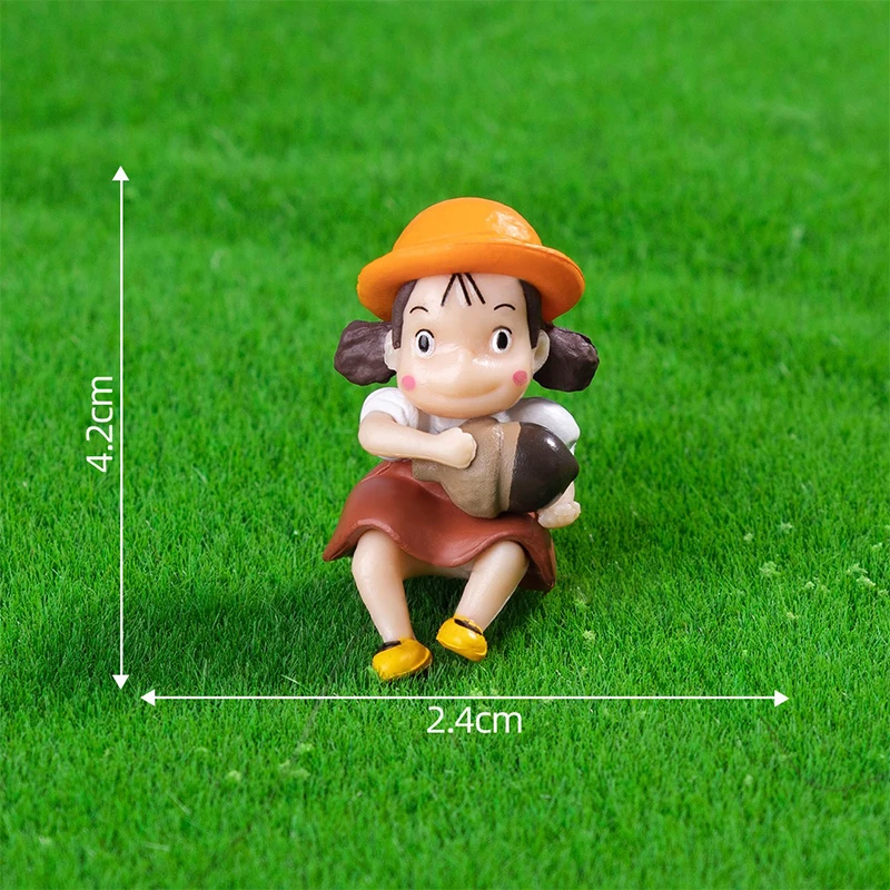Creative Cute Girl Oak Tree Stump  Miniature Landscape Ornament Table Top Cake Decoration Car Decoration Diy Home TrendyOrnament