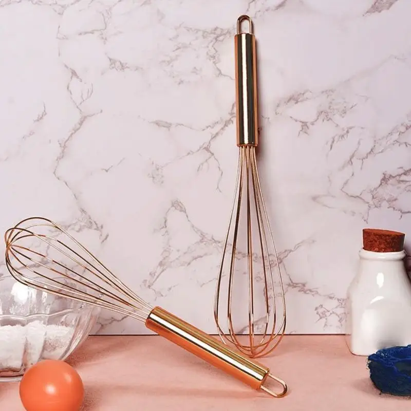 Stylish Gold Plate Kitchen Whisk Wire Whip Design For Effortless Blending 55KF