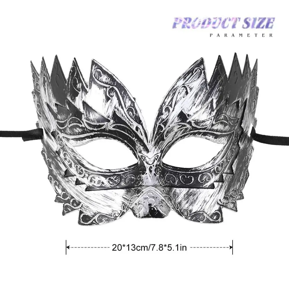 Gold Roman Soldier Vintage Masquerade Mask for Men Venetian Mardi Gras Phantom Opera Eyemask Rave Accessory Halloween Mask