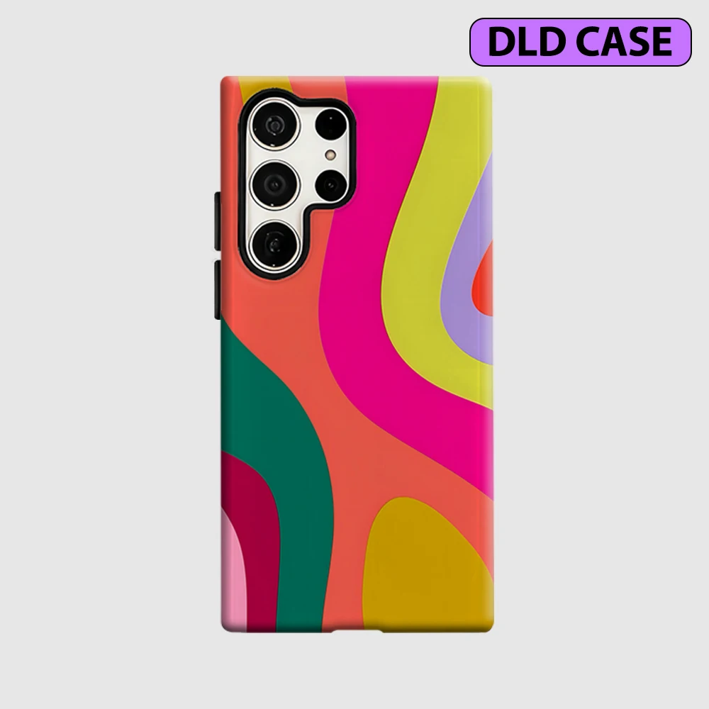 Vibrant Liquid Swirl Phone Case for Samsung Galaxy S26 S25 Ultra S24 S23 Ultra Plus Shockproof Double Layer Tough Back Cover