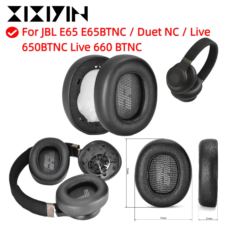 

Replacement Earpads for JBL E65 E65BTNC / Duet NC / Live 650BTNC Live 660 BTNC Headphones Mesh / Ice gel / Leather Ear Cushion