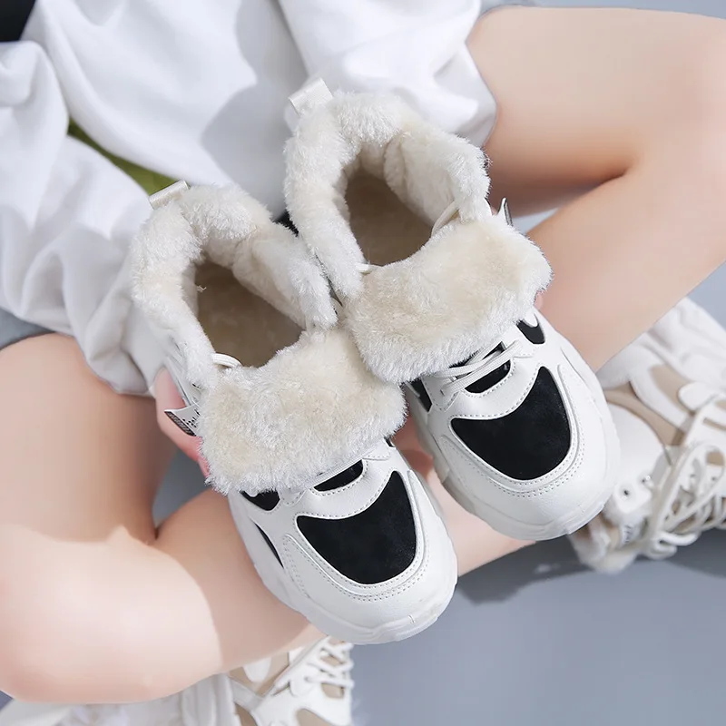 Inverno donna scarpe da ginnastica calde piattaforma stivali da neve stivaletti alla caviglia scarpe di peluche causali femminili stivale da donna