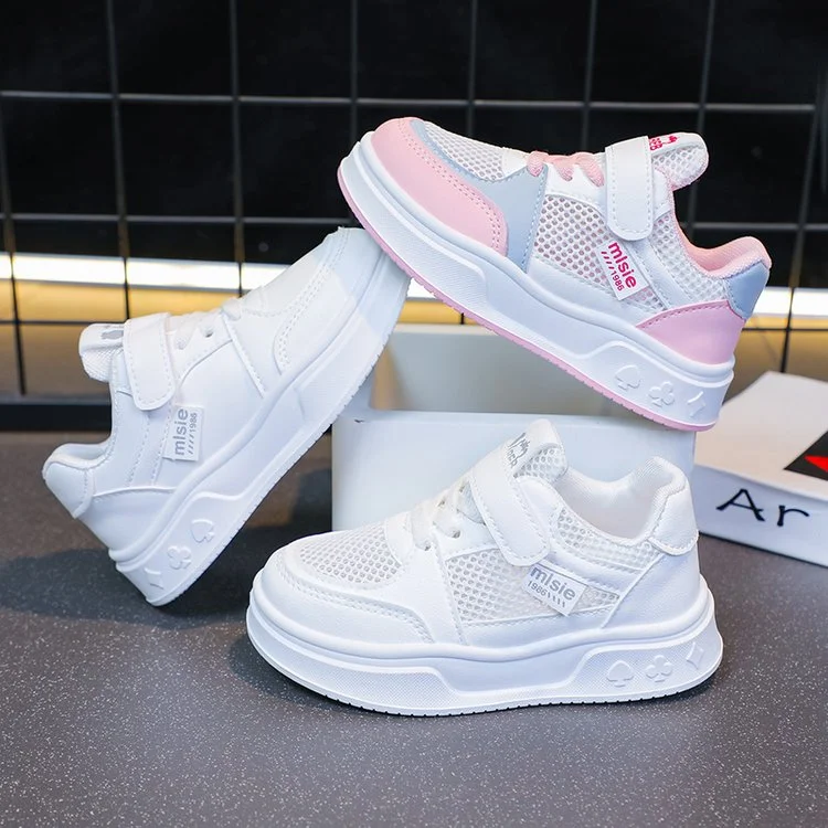 Autumn Children's Leather Casual Shoes For Boy Girls Outdoor Running Sneakers Breathable Mesh Kids School Walking Sport Non Slip