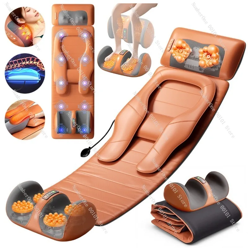 Home Full-Body Airbag Massage Mattress,Vibration and Heating Back Pad,Multi-Zone Massage for Waist,Leg,Cervical,Electric view 2
