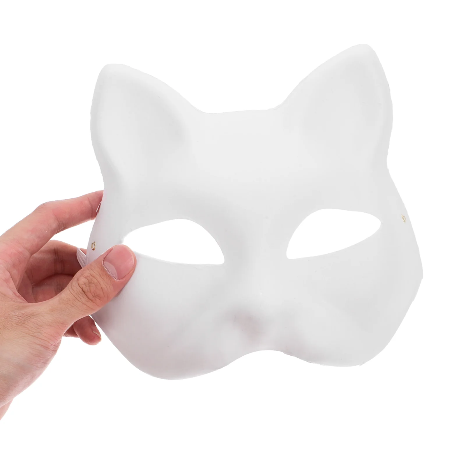 3 Sets Cat Face Mask Unfinished Blank Paper Masquerade Party Accessory Paintable Craft Decor Half Animal Base Kit