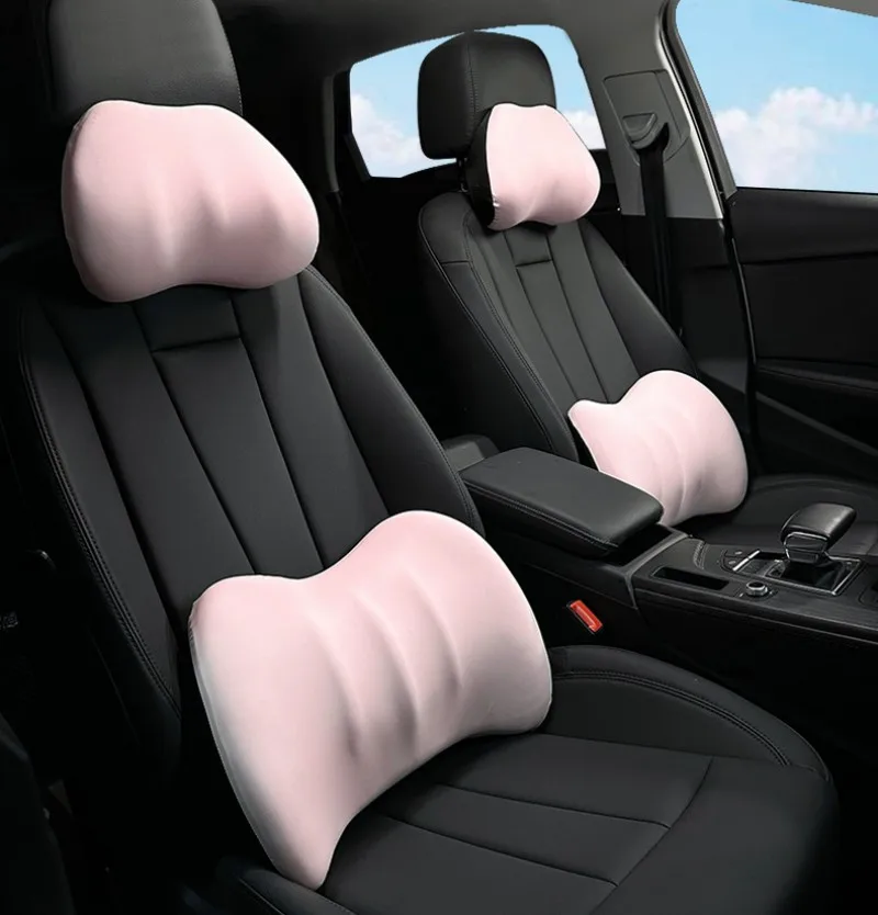 

Simple Polychrome Car Headrest Neck Support Pillow Summer Ice Silk Pillow CosyOffice Waistpillow Car Accessories Interior Decor