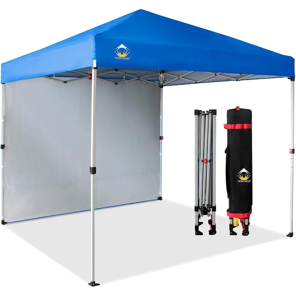 8x8 Pop Up Canopy with 1 Side Wall - Beach Tent with One Push Setup - Outdoor Sun