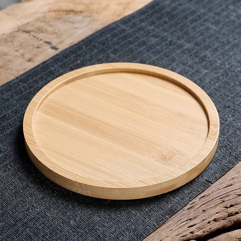 1pc Walnut Beech Varnish Single Coaster Box Placemats Storage Box Table Cup Mat Decoration Creative Wooden Coaster Rack