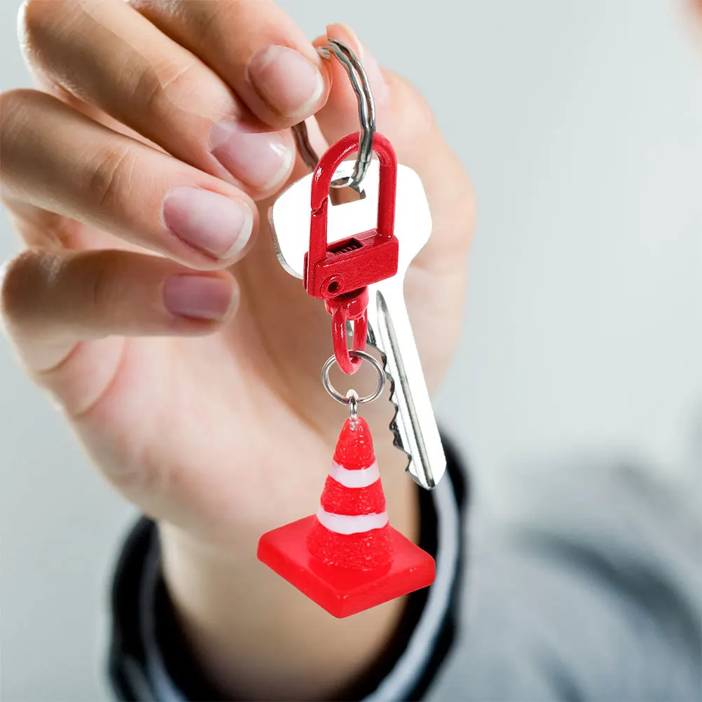 

10Pcs Traffic Cone Pendant Resin Keychain Charm for Keys Bag Phone Car Decor Road Block Hanging Ornament Birthday Gift Idea