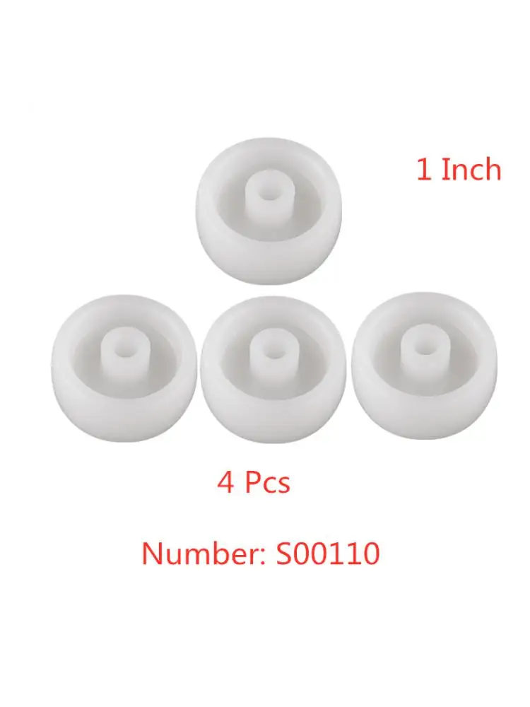 4 Pcs/Lot Casters 1 Inch White Pp Single Wheel Wear-Resistant Nylon Blade Directional Pulley Plastic Furniture