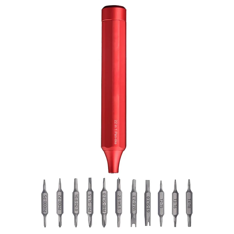 A72P 22 In 1 Precision Screwdriver Set, Pen Shaped Small Precision Mechanic Tool Set, Household Mini Screwdriver Set