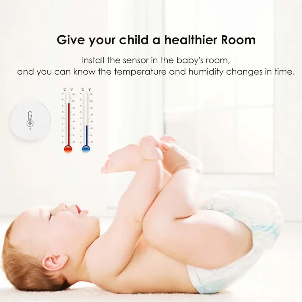 Датчик температуры и влажности Tuya Zigbee, управление через приложение, монитор внутреннего термометра, домашняя автоматизация, работа с Alexa Google Home