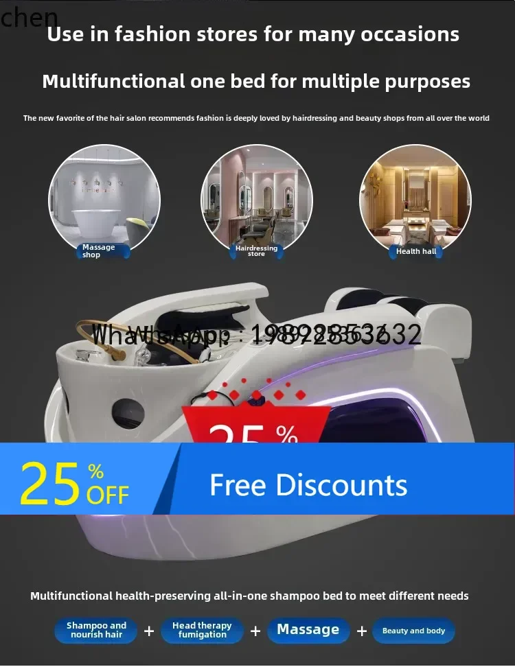 

AA Automatic Intelligent Electric Massage Shampoo Bed Barber Shop Hair Water Circulation Hair Salon Massage Bed