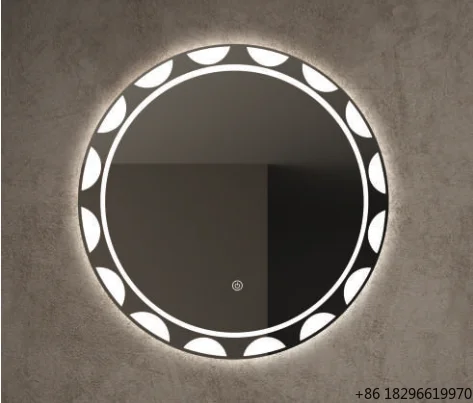 Round Wall LED Smart Bathroom Mirror Touch Dimmable Vanity