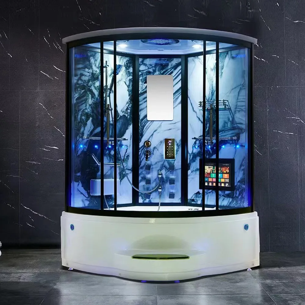 Luxury villa bathroom, double single steam, massage, surfing and sauna in one