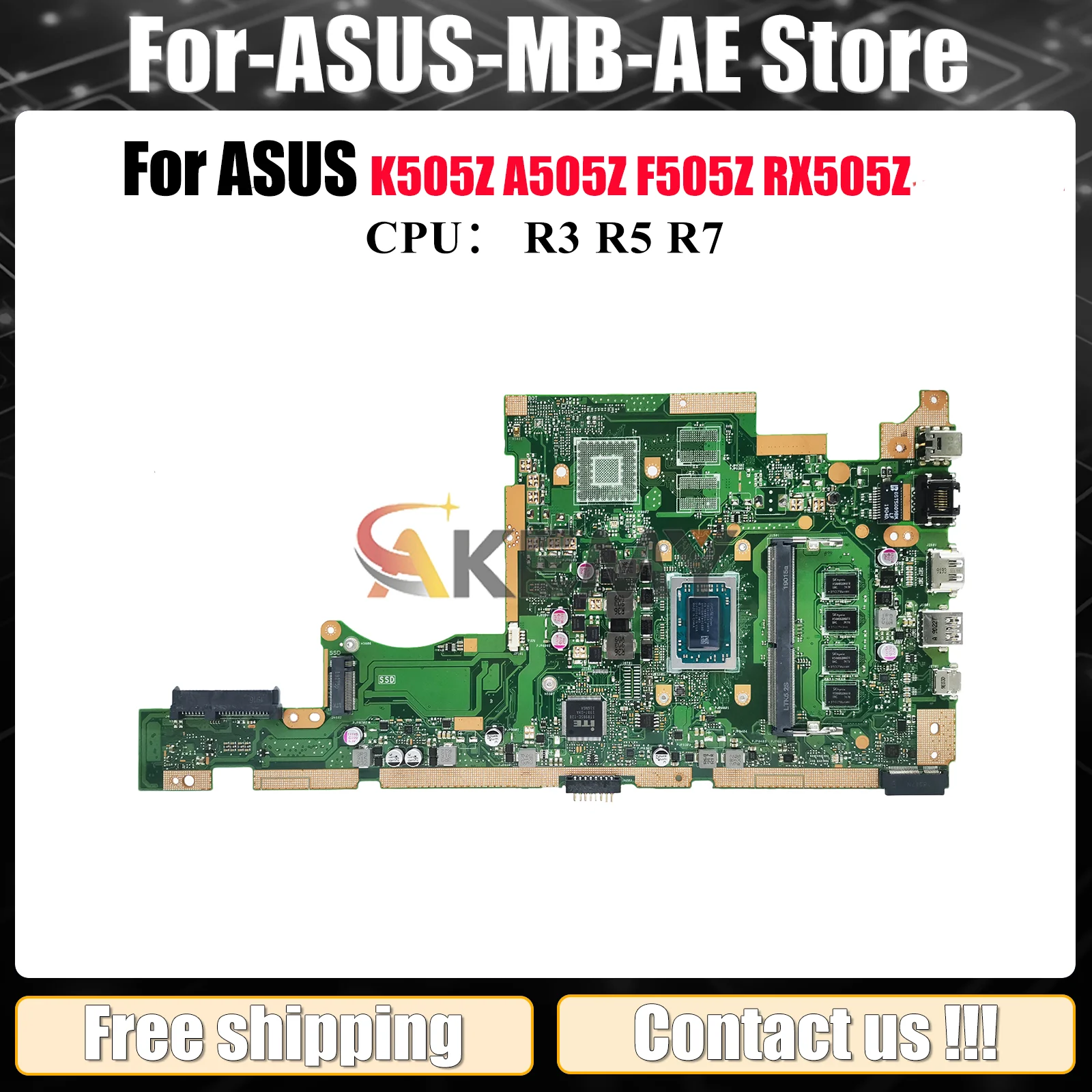 

X505ZA Материнская плата для ноутбука ASUS VivoBook X505Z F505Z X505ZA A505Z K505Z RX505Z Материнская плата с процессором R3 R5 R7 100% tests OK stk