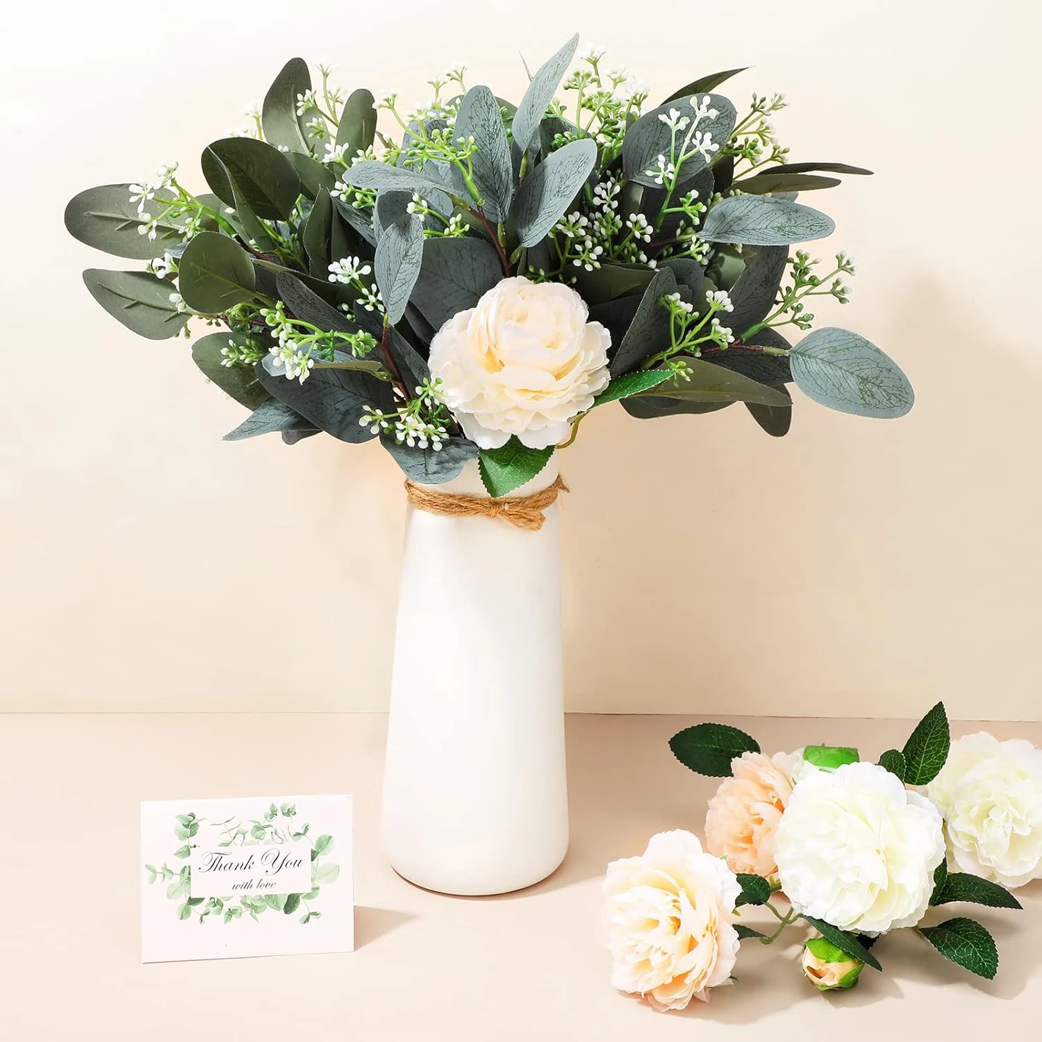 Künstliche Blumenpflanze Eukalyptusblatt Korb Vase Bonsai Heim- und Bürodekoration Hochzeitsstrauß Material Festival DIY Geschenkdekoration