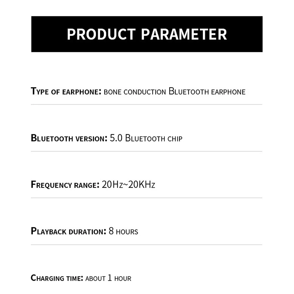 Open-Ear Bone Conduction Headset Portable Noise Reduction Headset For Workout Walking