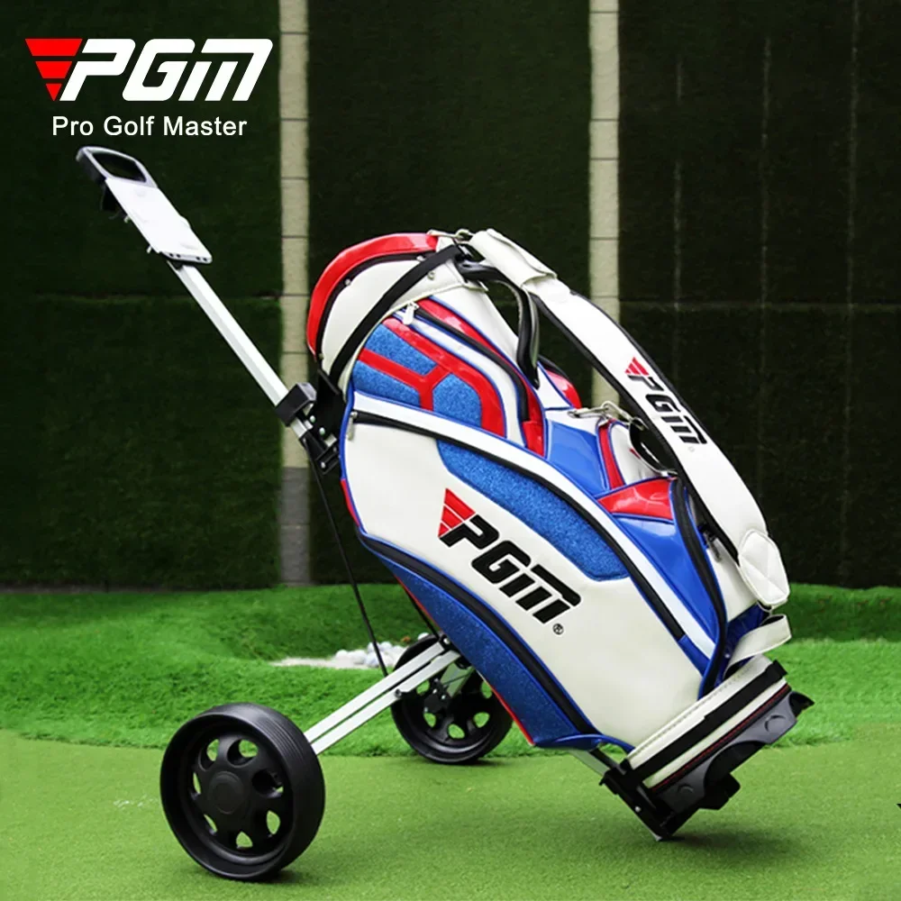 PGM Folding Golf Trolley for Golf Bag Outdoor Golf Sport Training Match Airport Luggage Check Versatile Cart with 4 Wheel new