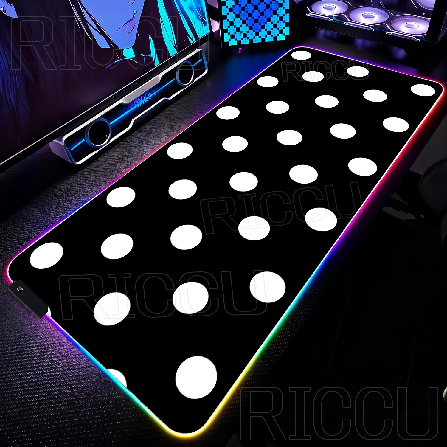 

XXL Large 1000X500MM Rug HD RGB Mouse Pad black and white stripes PC Gaming grid Mousepad Keyboard Abstract LED Office Desk Mat