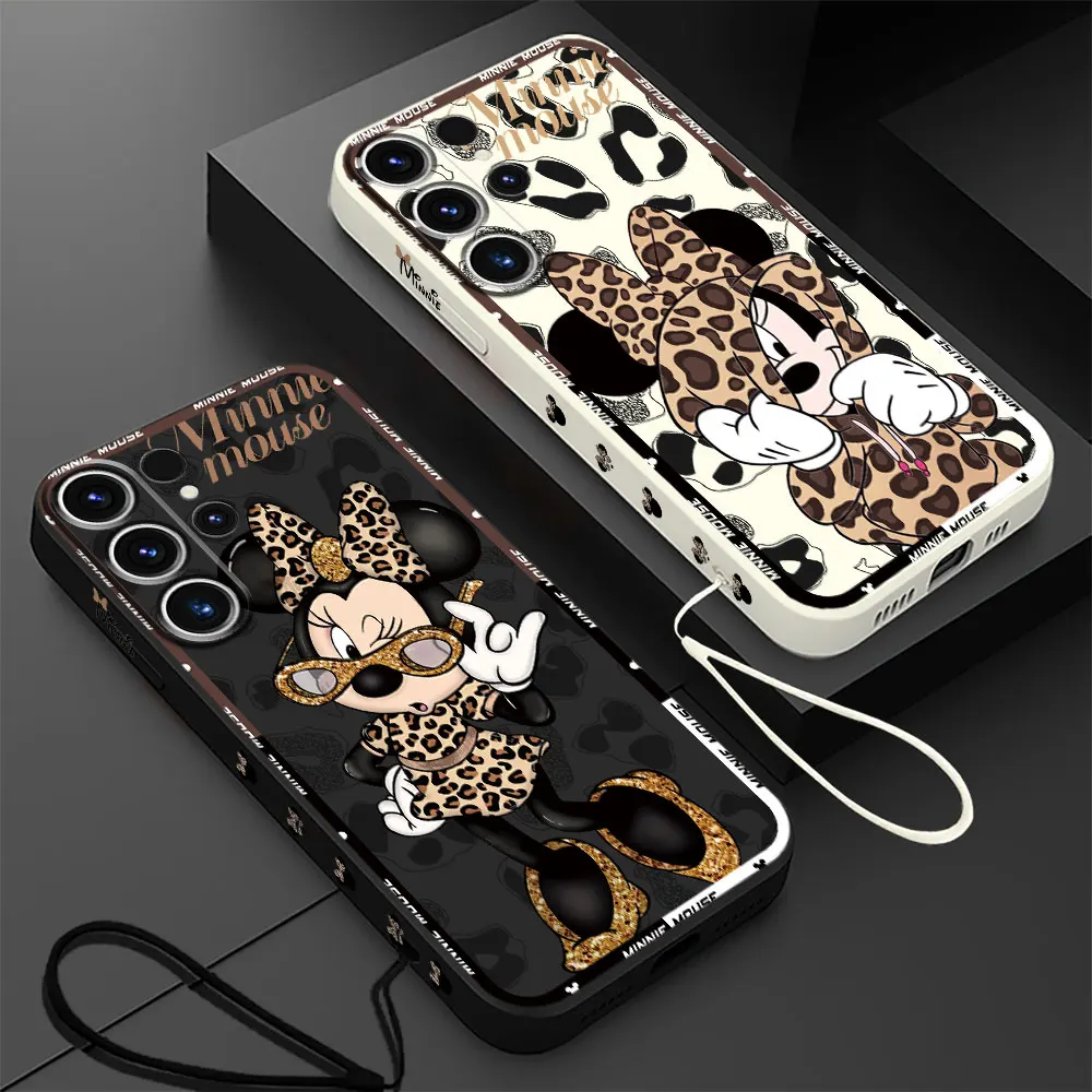 Disney Mickey Minnie Mouse etui na telefon Samsung Galaxy S21 Plus S23 Ultra 5G S24 Ultra S22 S20 FE silikonowa miękka tylna obudowa