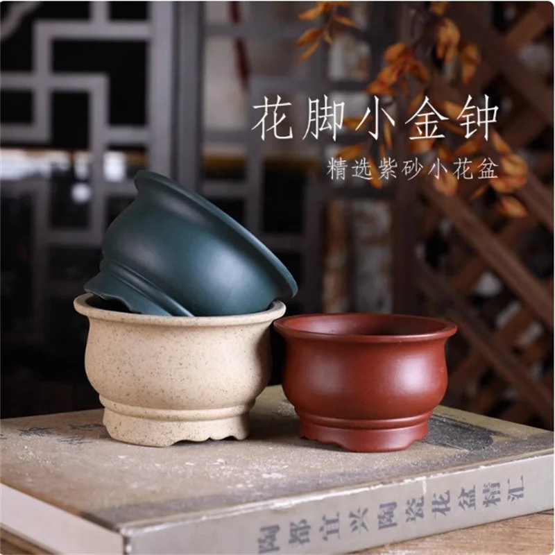 

Ceramic Round Bonsai Pot,Chinese Nature Purple Sand,Garden Home Table Decoration