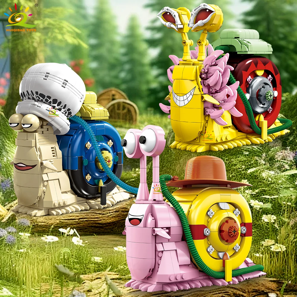 HUIQIBAO MOC Schnecke Insekt Modell Baustein Telefon Bug Serie Bricks Set Bau Spielzeug Für Kinder Schreibtisch Hause Dekoration