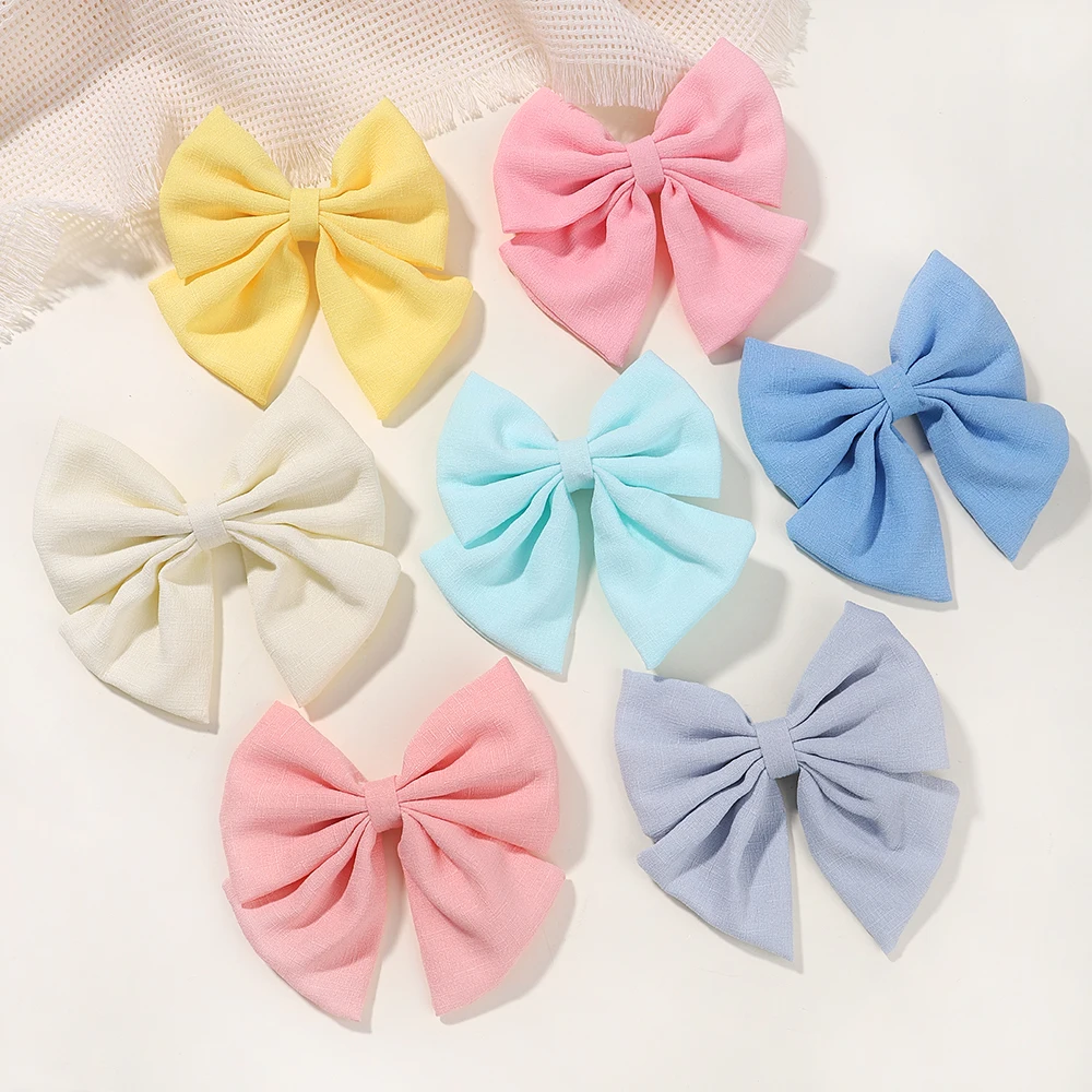 2Pcs/set 4.5Inch Lovely Hair Bows Hair Clips for Girls Grosgrain Ribbon Delicate Hairgrips Headwear Kids Baby Hair Accessories