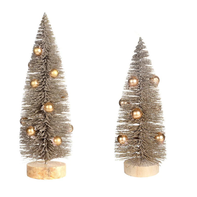 Pine เข็มผง MINI Christmas Tree Snow Frost ต้นสนขนาดเล็ก DIY CRAFT เดสก์ท็อปตกแต่งเครื่องประดับคริสต์มาส